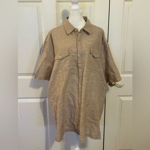 Paolo Solari men’s tan camp shirt XXL